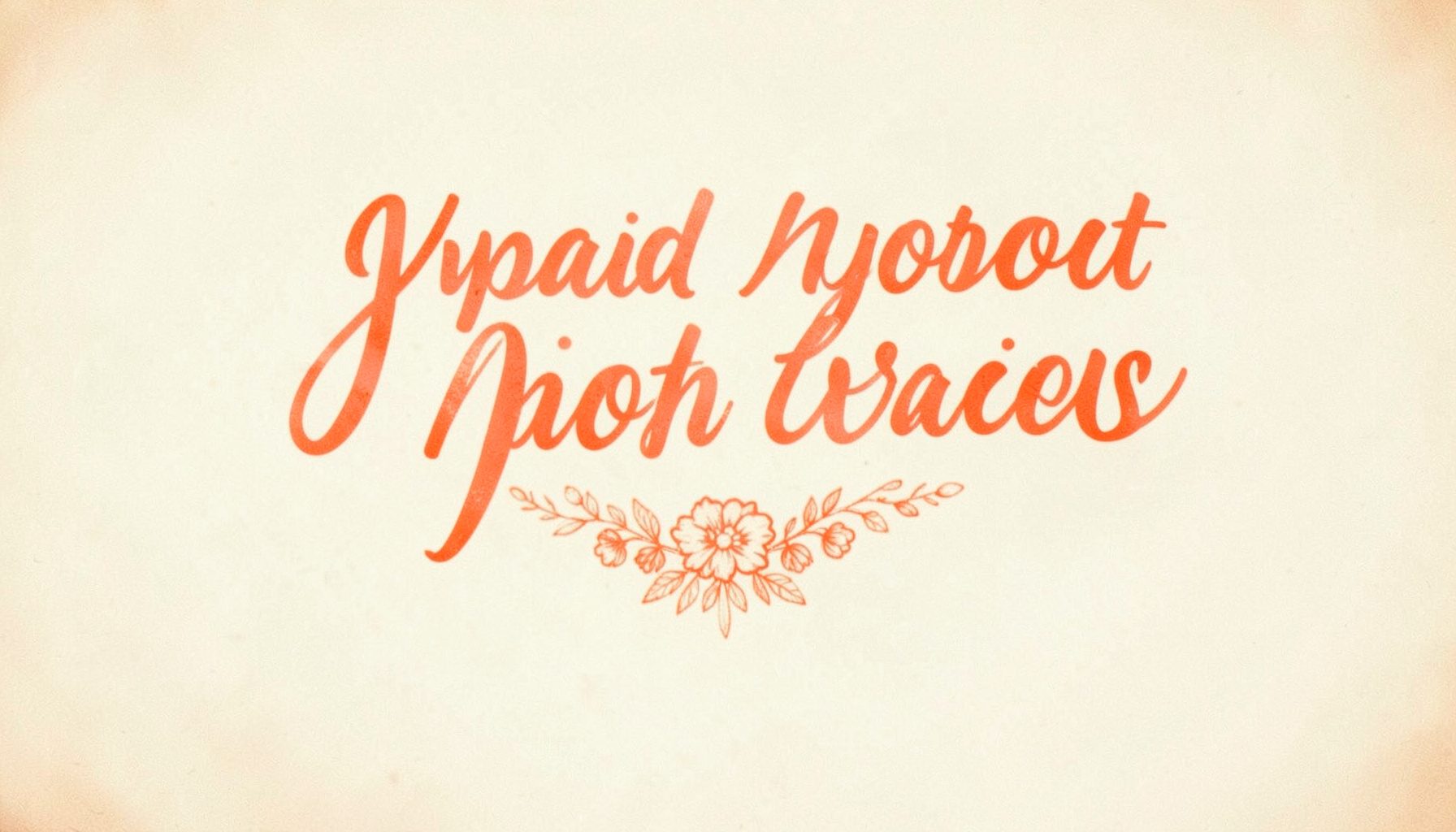 A hand-lettered blog title in warm coral-red script on a soft cream background, with a delicate floral flourish beneath.